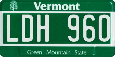 VT license plate LDH960
