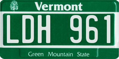 VT license plate LDH961