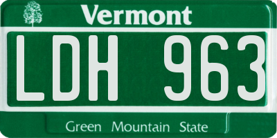 VT license plate LDH963