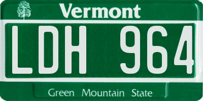 VT license plate LDH964