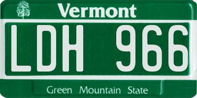 VT license plate LDH966