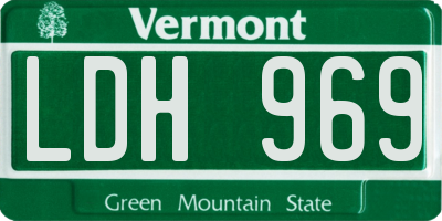 VT license plate LDH969
