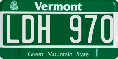VT license plate LDH970