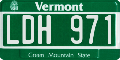 VT license plate LDH971