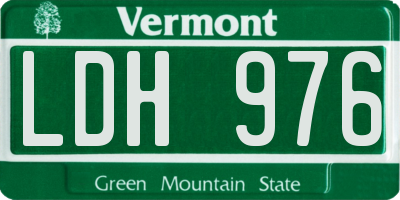 VT license plate LDH976