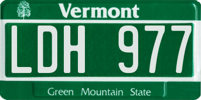 VT license plate LDH977