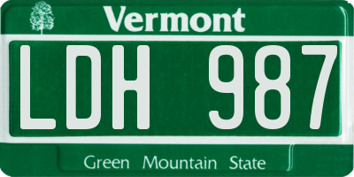 VT license plate LDH987