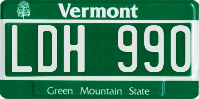 VT license plate LDH990