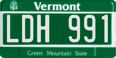 VT license plate LDH991