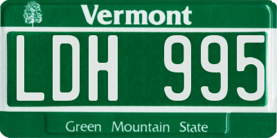 VT license plate LDH995