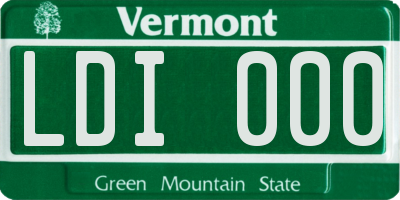 VT license plate LDI000