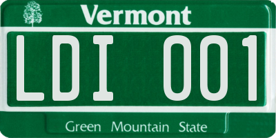 VT license plate LDI001