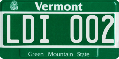 VT license plate LDI002