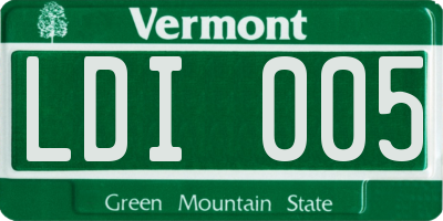 VT license plate LDI005