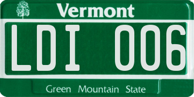 VT license plate LDI006