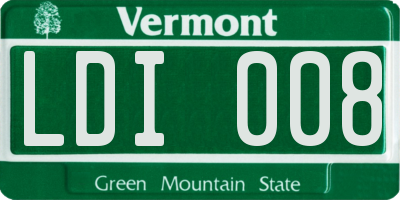 VT license plate LDI008