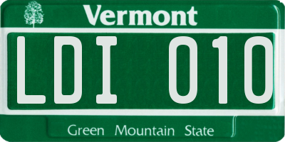 VT license plate LDI010