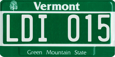 VT license plate LDI015