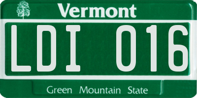 VT license plate LDI016