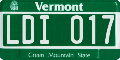 VT license plate LDI017