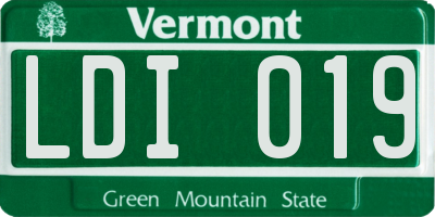 VT license plate LDI019