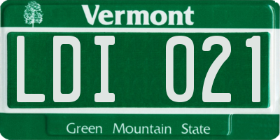 VT license plate LDI021