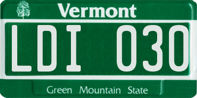VT license plate LDI030