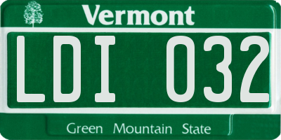 VT license plate LDI032