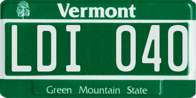 VT license plate LDI040