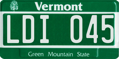 VT license plate LDI045