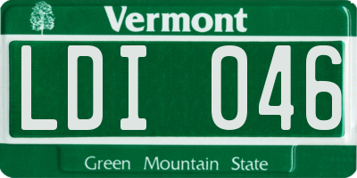 VT license plate LDI046