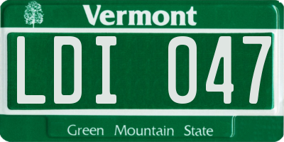 VT license plate LDI047