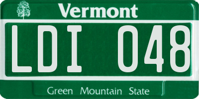 VT license plate LDI048