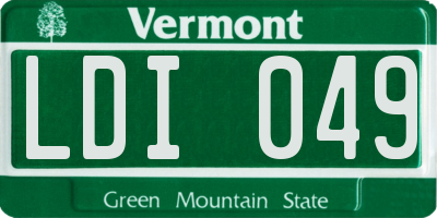 VT license plate LDI049