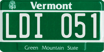 VT license plate LDI051