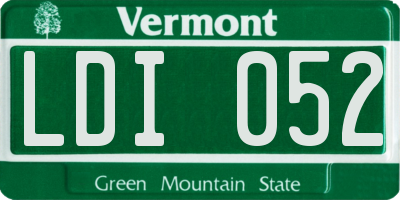 VT license plate LDI052