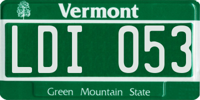 VT license plate LDI053