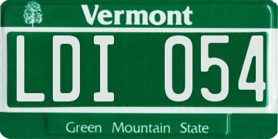 VT license plate LDI054