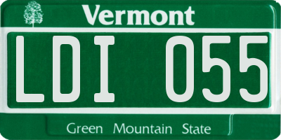VT license plate LDI055