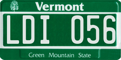 VT license plate LDI056