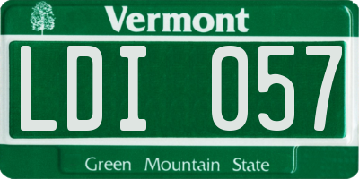 VT license plate LDI057