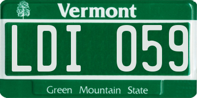 VT license plate LDI059