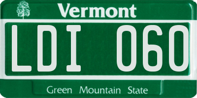 VT license plate LDI060