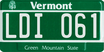 VT license plate LDI061