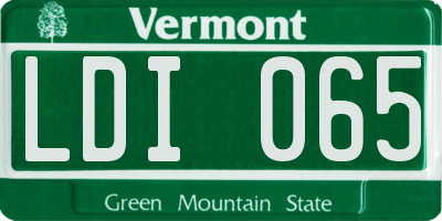 VT license plate LDI065