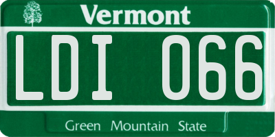 VT license plate LDI066