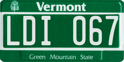 VT license plate LDI067