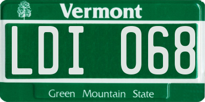VT license plate LDI068