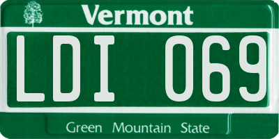 VT license plate LDI069