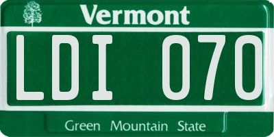 VT license plate LDI070